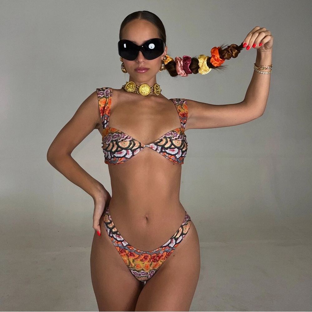 SOLD - Strawberry Milk Mob Tiger Tail Bathing Suit
